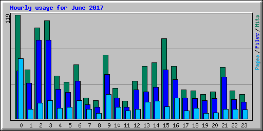 Hourly usage for June 2017